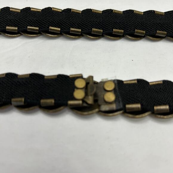 Vintage? Metal Coin Belt Elastic Stretch - Picture 5 of 8